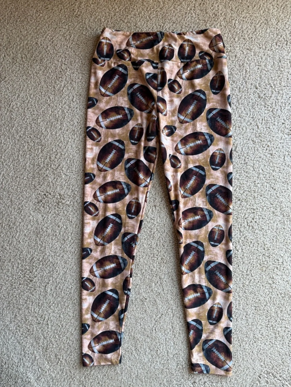 Lularoe Football Print Leggings - One Size - Picture 4 of 4
